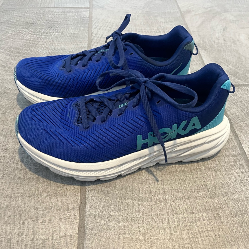 Hoka Navy and Teal Athletic Shoes